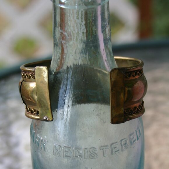 Copper and Metal Hand Crafted Cuff Bracelet R-920 - Picture 4 of 5